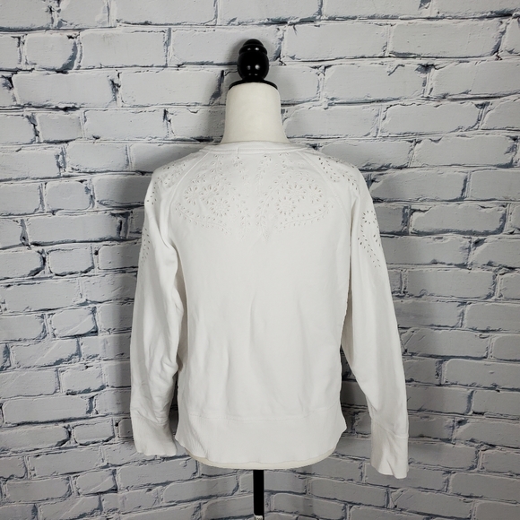 Rag & Bone White Eyelet Cotton Pullover Top - Picture 4 of 10